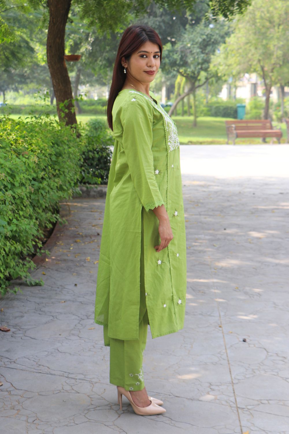 Green Mist Kurta-Pant Set with Dupatta