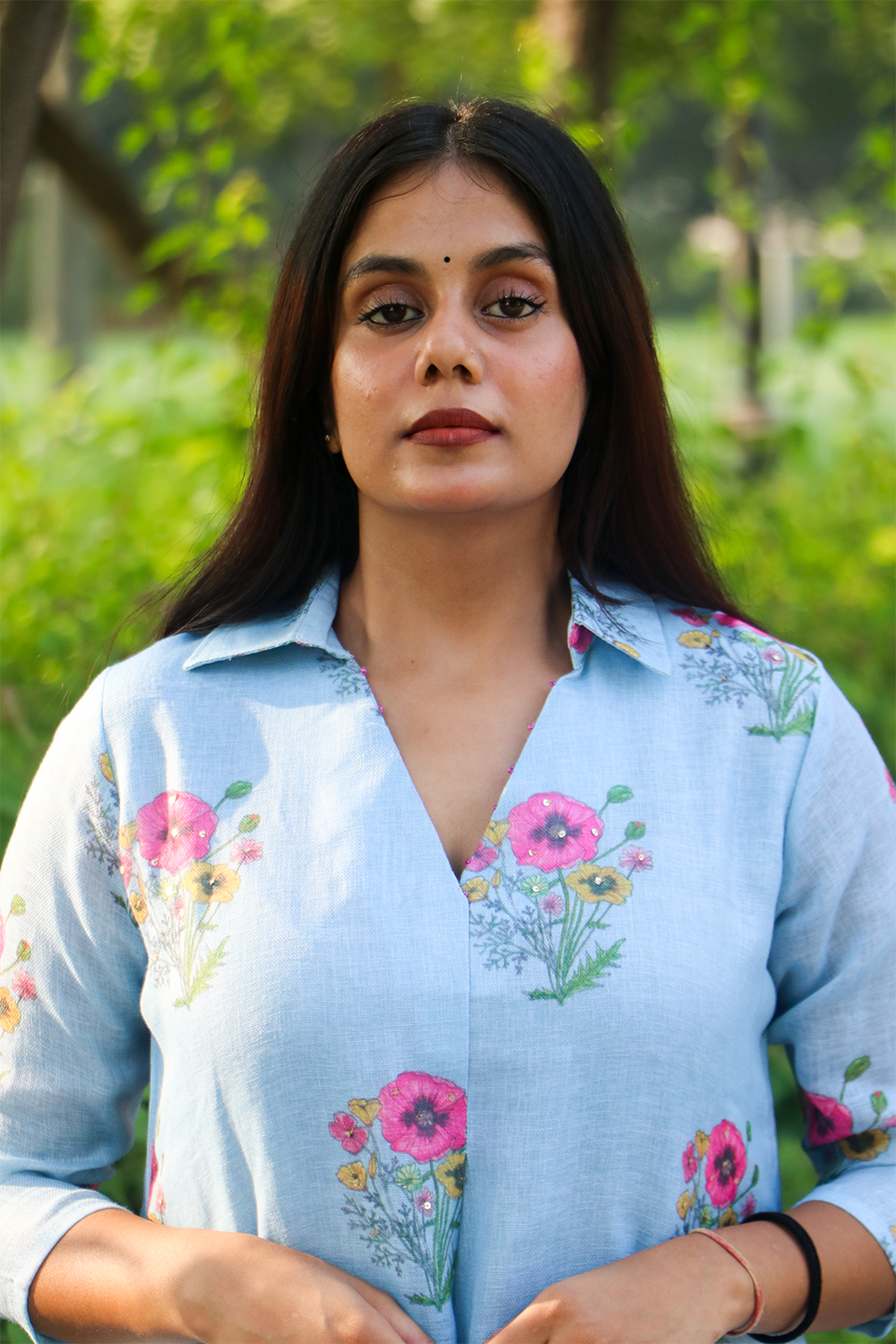 Blue Valley Linen-Cotton Co-ord Set