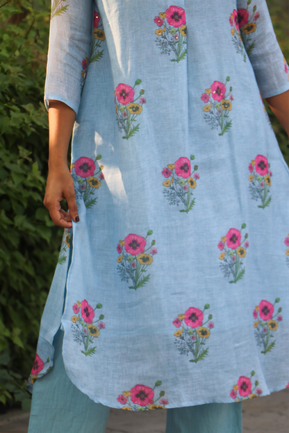 Blue Valley Linen-Cotton Co-ord Set