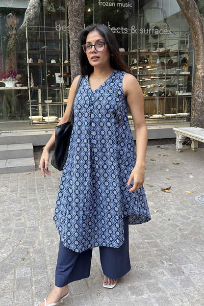 Indigo Blue Cotton Kurta Set for Women