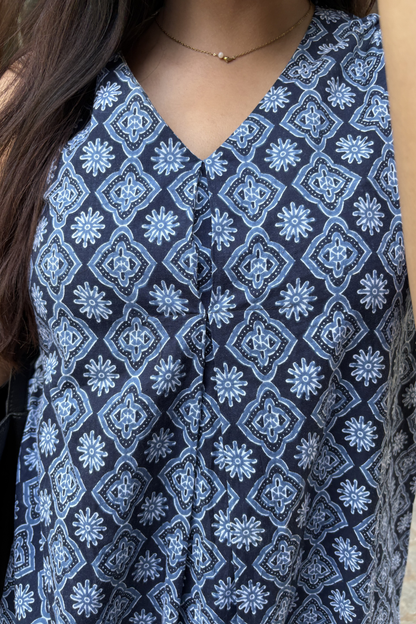 Indigo Blue Cotton Kurta Set for Women
