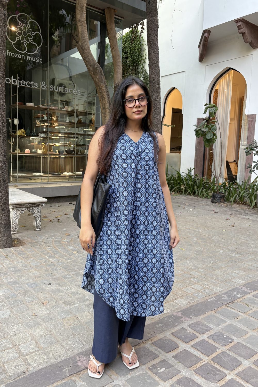 Indigo Blue Cotton Kurta Set for Women